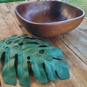 Antique Hawaiian Solid Wood Teak Bowl